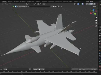 JF-17 Thunder Block V Low-poly 3D model