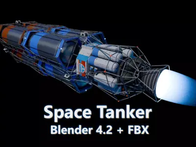 Space tanker Model Low-poly 3D model