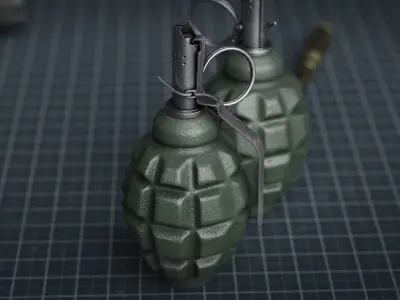 Game Ready F1 Grenade Low-poly 3D model