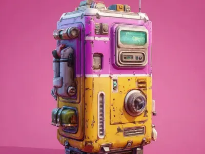 FREE Sci-Fi Street Device 2 Free low-poly 3D model