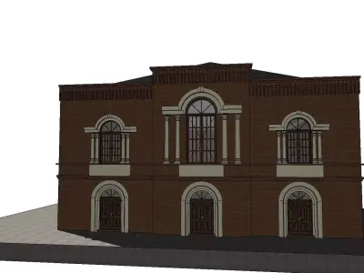 sunagogue in Czarnkow - brick model 3D model