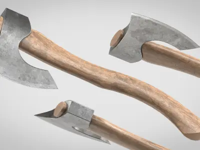 Camping Axe Low-poly 3D model