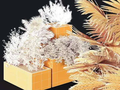 HQ Tree and bush garden box outdoor VOL 07 Free 3D model