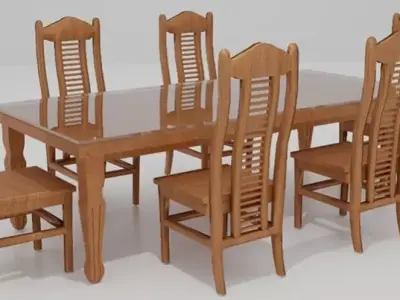  DINING TABLE MADE IN TEAK WOOD Free 3D model