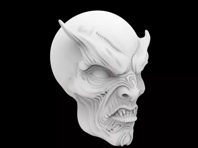 Alien Mutant Face 3D Print Model 3D print model purchase