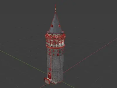 Galata Tower Low-poly 3D model