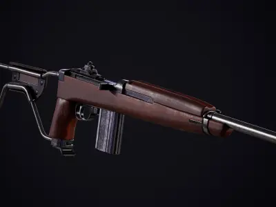 M1 Carbine Para Low-poly 3D model