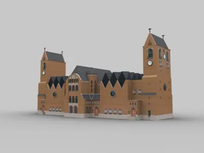 Church lowpoly2 Low-poly 3D model