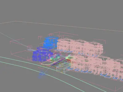 Architecture residential building 3D model