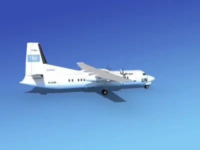 Fokker 50 UN 3D model