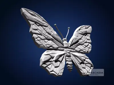 Butterfly Geometric - CNC Router Carving Casting insect 3D print model
