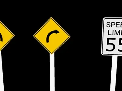 Road Sign Board  Low-poly 3D model