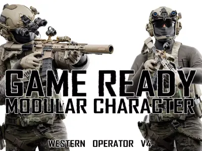 GAME READY RIGGED WESTERN SPECIAL OPERATIONS CHARACTER V4 Low-poly 3D model