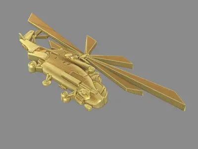 Helicopter MI 24 side view 3D print model