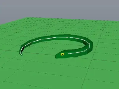 Snake Low Poly Cartoon Model Low-poly 3D model