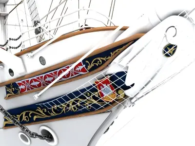 Statsraad Lehmkuhl Low-poly 3D model