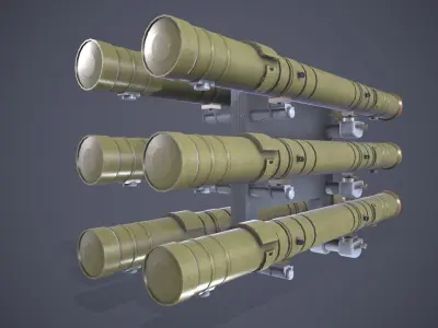 9M120 Ataka Rocket Launcher Low-poly 3D model