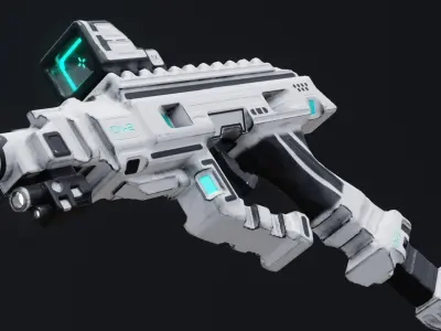 Sci-fi Pistol Free low-poly 3D model