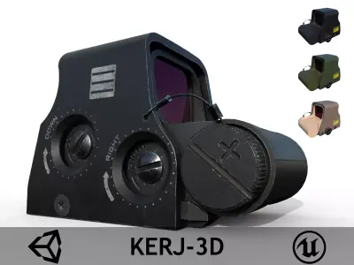 XPS2 Holographic Red Dot Sight Aiming System Low-poly 3D model
