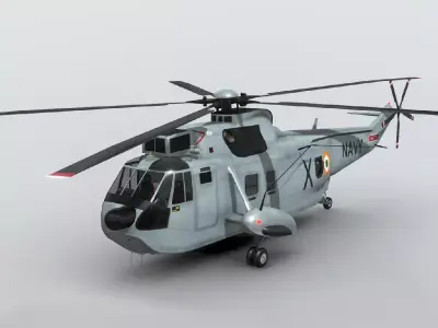 Westland SeaKing MK42C Indian Navy Low-poly 3D model
