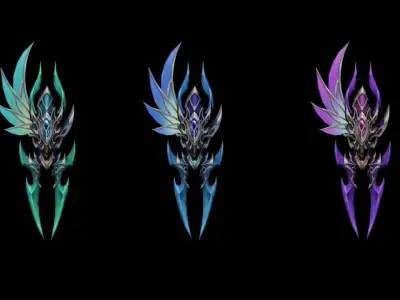 Elven Battle-Gloves Low-poly 3D model