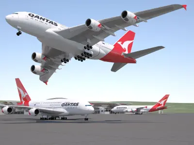 Airbus A380 COLLECTION 14 Commercial Airlines 3D model