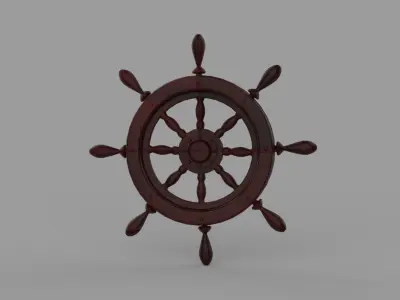 ship wheel Low-poly 3D model