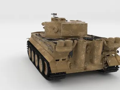 Fully built Panzer Tiger Tank Early interior and engine 3D model