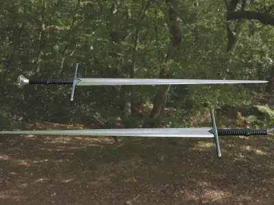 Lowpoly medieval longsword - PBR Low-poly 3D model