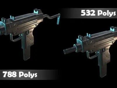 Uzi Gun Low-poly 3D model buy