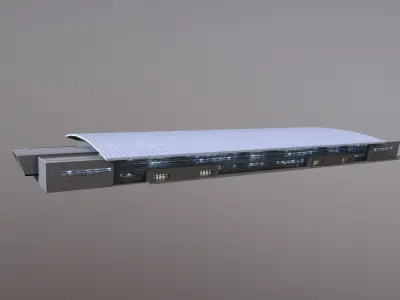 Airport Terminal UWKD Terminal-1A Low-poly 3D model
