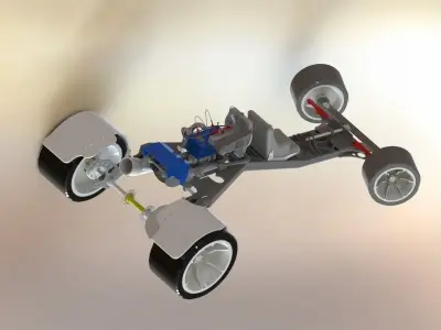 GoKART four wheeled vehicle Free 3D model