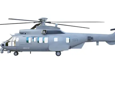 helicopter airbus H225M CARACAL Low-poly 3D model
