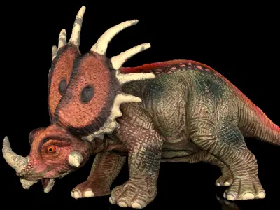 Styracosaurus  spiny lizard Low-poly 3D model