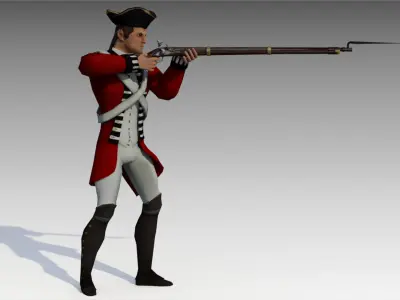British Redcoat Soldier Low-poly 3D model