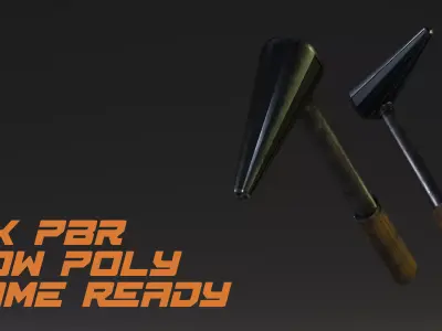 Game Ready War Hammer 4K PBR Low Poly Low-poly 3D model