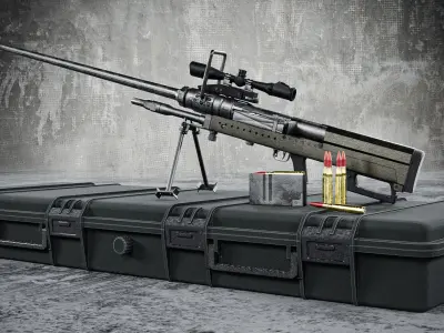 NTW-20 Anti-Materiel Rifle Low-poly 3D model