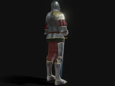 Decorative Knight armor Low-poly 3D model