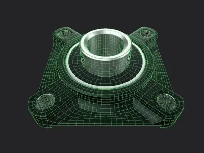Flange Bearing 01 Low-poly 3D model