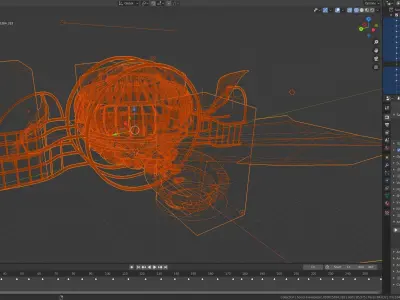 sci-fi ship with animations 3D model