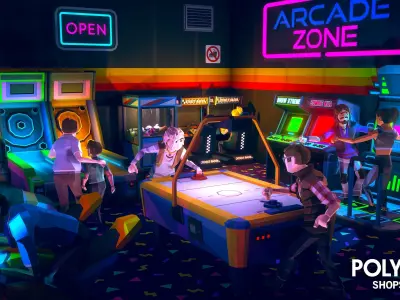 POLYGON - Shops Pack Low-poly 3D model