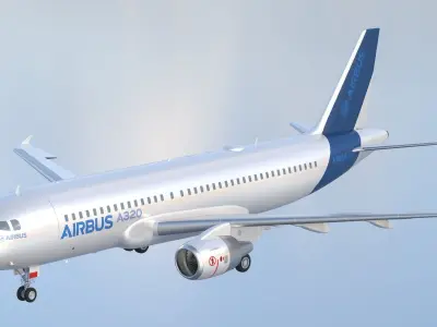 Airbus A320 Commercial Jet with Cockpit and Interiror 3D model