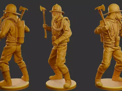 Czechoslovakian firefighter 90s 005 3D print model
