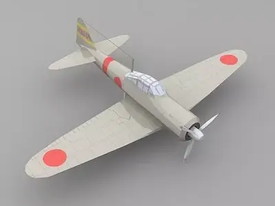 Zero plane Low-poly 3D model