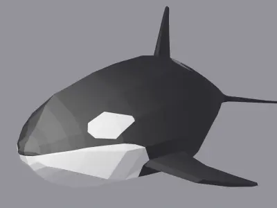 Orcinus Orca or Killer Whale Low Poly Free low-poly 3D model