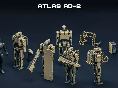 ATLAS Humanoid robot articulated 3D print model