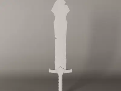 low-poly stylish sword VR-ready AR-ready mobile game asset Low-poly 3D model