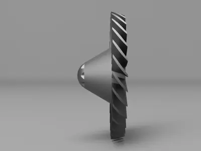 GE TF34 Nose Cone and Fan with threaded hole in Nose Cone 3D print model