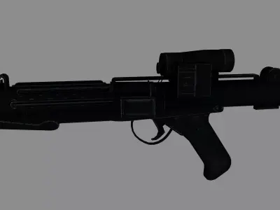 E-11 Blaster Rifle Low-poly 3D model