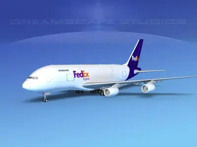 Airbus A380-800 FedEx 3D model